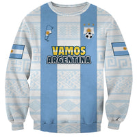Blue Argentina sweatshirt with front graphic: Vamos Argentina text, map, crest