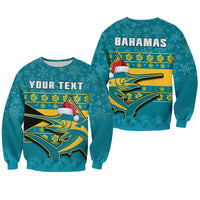 (Custom Personalised) Bahamas Sweatshirt Bahamian Blue Marlin Merry Christmas - Wonder Print Shop