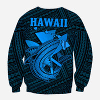 Custom Personalised Hawaii Sweatshirt Kakau Kanaka Maoli Combine Polynesian Shark Ver.03 - Wonder Print Shop