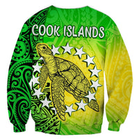 Cook Islands Sweatshirt Cook Islands Coat Of Arms Turtle Polynesian - Wonder Print Shop
