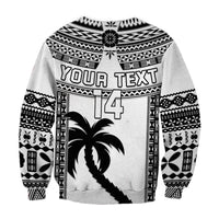 Custom Text And Number Fiji Rugby Sweatshirt Pacific The Bati Black Fijian Tapa - Wonder Print Shop