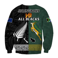 South Africa Protea and New Zealand Fern Sweatshirt Rugby Go Springboks vs All Black LT13 - Wonder Print Shop