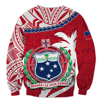 Samoa Sweatshirt Samoan Coat Of Arms With Coconut Red Style - Wonder Print Shop