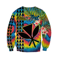 (Custom Personalised) Hawaii Rainbow Tie Dye Sweatshirt Flowers Polynesian Hawaiian Tribal LT13 - Wonder Print Shop