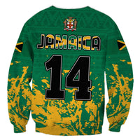 Jamaica Athletics Sweatshirt Jamaican Flag With African Pattern Sporty Style - Wonder Print Shop