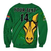 (Custom Text And Number) South Africa Rugby Sweatshirt Bokke Springbok With African Pattern Stronger Together - Wonder Print Shop