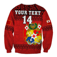 Custom Text And Number Tonga Rugby Sweatshirt Mate Maa Tonga Pacific Ngatu Black - Wonder Print Shop