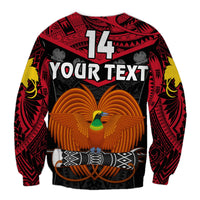 Custom Text And Number Papua New Guinea Rugby Sweatshirt PNG Kumuls Bird Of Paradise Black - Wonder Print Shop