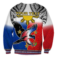 Custom Personalised Philippines Sweatshirt Polynesian Filipino Pattern With Eagle - Wonder Print Shop