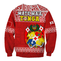 Tonga Rugby Sweatshirt Mate Maa Tonga Pacific Ngatu White - Wonder Print Shop