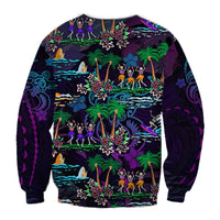 Hawaii Skeleton Dancing Sweatshirt Halloween Hawaiian Turtle LT13 - Wonder Print Shop