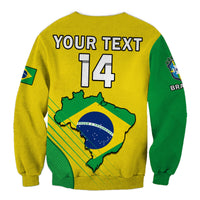 Brazil Football Sweatshirt Brasil Map Come On Canarinho Sporty Style - Wonder Print Shop