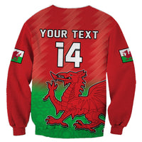 (Custom Text And Number) Wales Football Sweatshirt World Cup 2022 Come On Cymru Yma O Hyd - Wonder Print Shop
