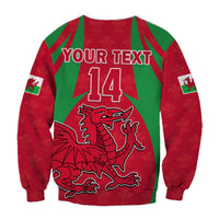 (Custom Text And Number) Wales Rugby Sweatshirt The Dragons National Team Come On Cymru - Wonder Print Shop