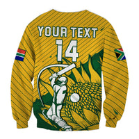 (Custom Text And Number) South Africa Cricket Sweatshirt Go Proteas Unique Style - Wonder Print Shop