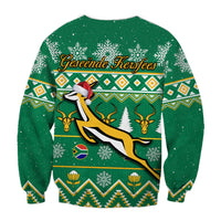 South Africa Rugby Christmas Sweatshirt Springboks Proud Geseende Kersfees - Wonder Print Shop