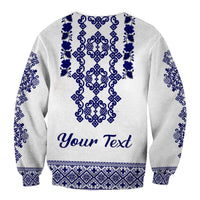 (Custom Personalised) Ukraine Sweatshirt Navy Ukrainian Folk - Wonder Print Shop
