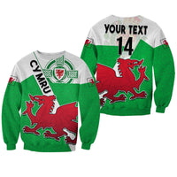 (Custom Text And Number) Wales Football Sweatshirt Come On Welsh Dragons With Celtic Knot Pattern - Wonder Print Shop