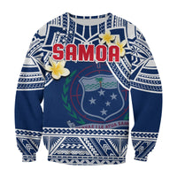 Samoa Sweatshirt Samoan Plumeria Flowers Mix Polynesian Pattern - Wonder Print Shop
