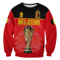 (Custom Text And Number) Belgium Football 2022 Sweatshirt De Rode Duivels Sporty Style - Wonder Print Shop