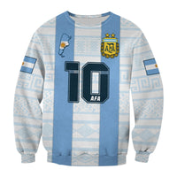 (Custom Text And Number) Argentina Football 2022 Sweatshirt Vamos La Albiceleste - Wonder Print Shop