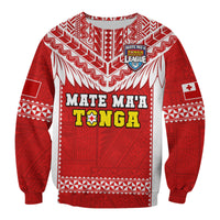Tonga Rugby Sweatshirt Mate Maa Tonga Pacific Ngatu White - Wonder Print Shop