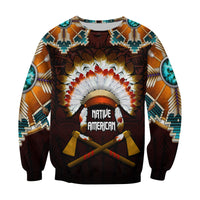 (Custom Personalised) The First Americans Sweatshirt Indian Headdress With Skull LT13 - Wonder Print Shop