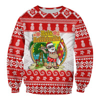 Custom Personalised Hawaii Christmas Sweatshirt Kanaka Polynesian Santa Claus Mele Kalikimaka - Wonder Print Shop