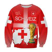 (Custom Text and Number) Switzerland Football Sweatshirt Schweizer Pati Champion 2022 World Cup LT13 - Wonder Print Shop