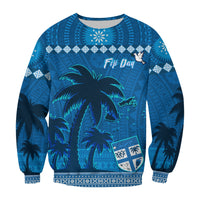 Bula Fiji Day Sweatshirt Fijian Tapa with Palm Tree 52nd Anniversary LT13 - Wonder Print Shop