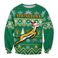 South Africa Rugby Christmas Sweatshirt Springboks Proud Geseende Kersfees - Wonder Print Shop