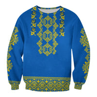 (Custom Personalised) Ukraine Sweatshirt Yellow Ukrainian Folk - Wonder Print Shop