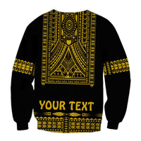 Custom Personalised Polynesian Sweatshirt Dashiki With Polynesian Tattoo Royal Golden Version - Wonder Print Shop