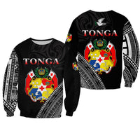 Tonga Sweatshirt Tongan Pattern Blithesome Version Black LT13 - Wonder Print Shop