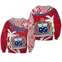 Samoa Sweatshirt Samoan Coat Of Arms With Coconut Red Style - Wonder Print Shop