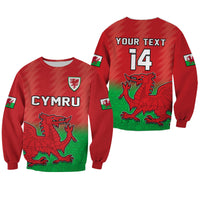 (Custom Text And Number) Wales Football Sweatshirt World Cup 2022 Come On Cymru Yma O Hyd - Wonder Print Shop