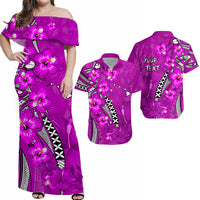 Personalised Hawaii Matching Hawaiian Shirt And Dress Polynesia Pink Hibiscus and Map Mystical LT13 - Wonder Print Shop