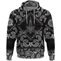 Viking Hoodie Sacred Geometry Secret Symbol Of Geometry with Bandana Paisley Style RLT12 - Wonder Print Shop