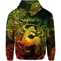 Sagittarius Zodiac Polynesian Zip Hoodie Unique Style Reggae LT8 - Wonder Print Shop