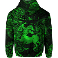Sagittarius Zodiac Polynesian Zip Hoodie Unique Style Green LT8 - Wonder Print Shop