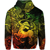 Custom Sagittarius Zodiac Polynesian Zip Hoodie Unique Style Reggae LT8 - Wonder Print Shop