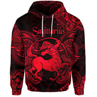 Sagittarius Zodiac Polynesian Hoodie Unique Style Red LT8 - Wonder Print Shop
