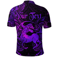 Custom Sagittarius Zodiac Polynesian Polo Shirt Unique Style Purple LT8 - Wonder Print Shop