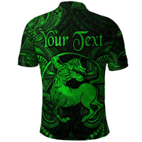 Custom Sagittarius Zodiac Polynesian Polo Shirt Unique Style Green LT8 - Wonder Print Shop