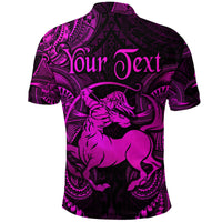 Custom Sagittarius Zodiac Polynesian Polo Shirt Unique Style Pink LT8 - Wonder Print Shop