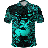 Custom Sagittarius Zodiac Polynesian Polo Shirt Unique Style Turquoise LT8 - Wonder Print Shop