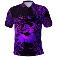 Custom Sagittarius Zodiac Polynesian Polo Shirt Unique Style Purple LT8 - Wonder Print Shop