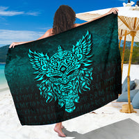 Viking Sarong - Odin The Allfather Asgard God and Chief Of Aesir - Cyan Version Sarong RLT12 - Wonder Print Shop