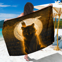 Viking Sarong - Fenrir Viking Wolf - Gold Version Sarong RLT12 - Wonder Print Shop