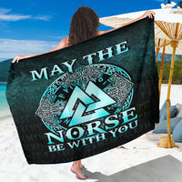 Viking Sarong - May The Norse Be With You Viking - Cyan Version Sarong RLT12 - Wonder Print Shop